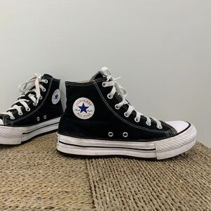 Converse black high top sneakers -Size4